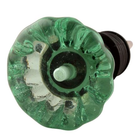 Mint Paneled Sides Glass Wine Stopper